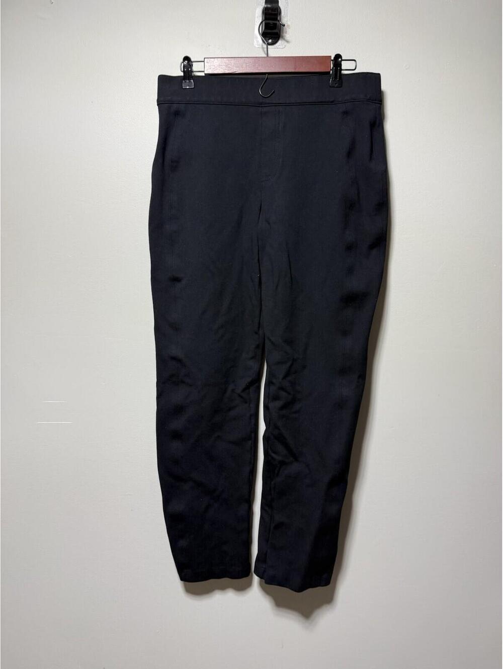 SPANX The Perfect Pant Black Slim Straight Ponte Knit Ankle Trousers L Office